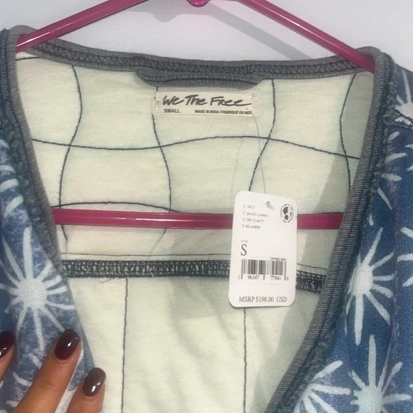 NWT Free People We The Free Kara Quilted Jacket Pacific Combo Size Small - Picture 4 of 7